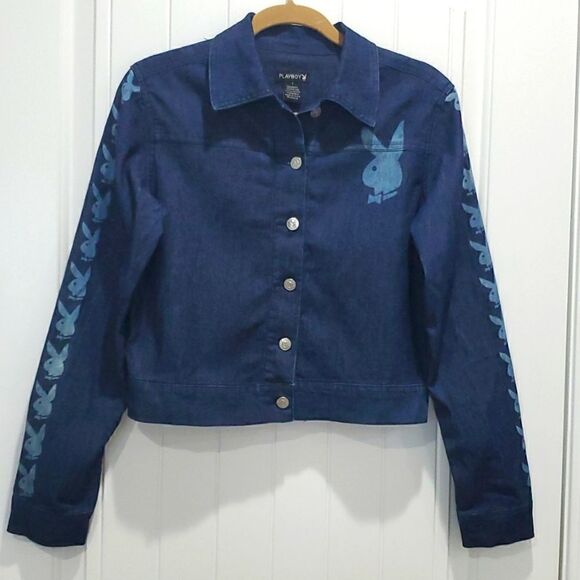 Playboy Denim Crop Womans Jacket, size 7 - Picture 1 of 5